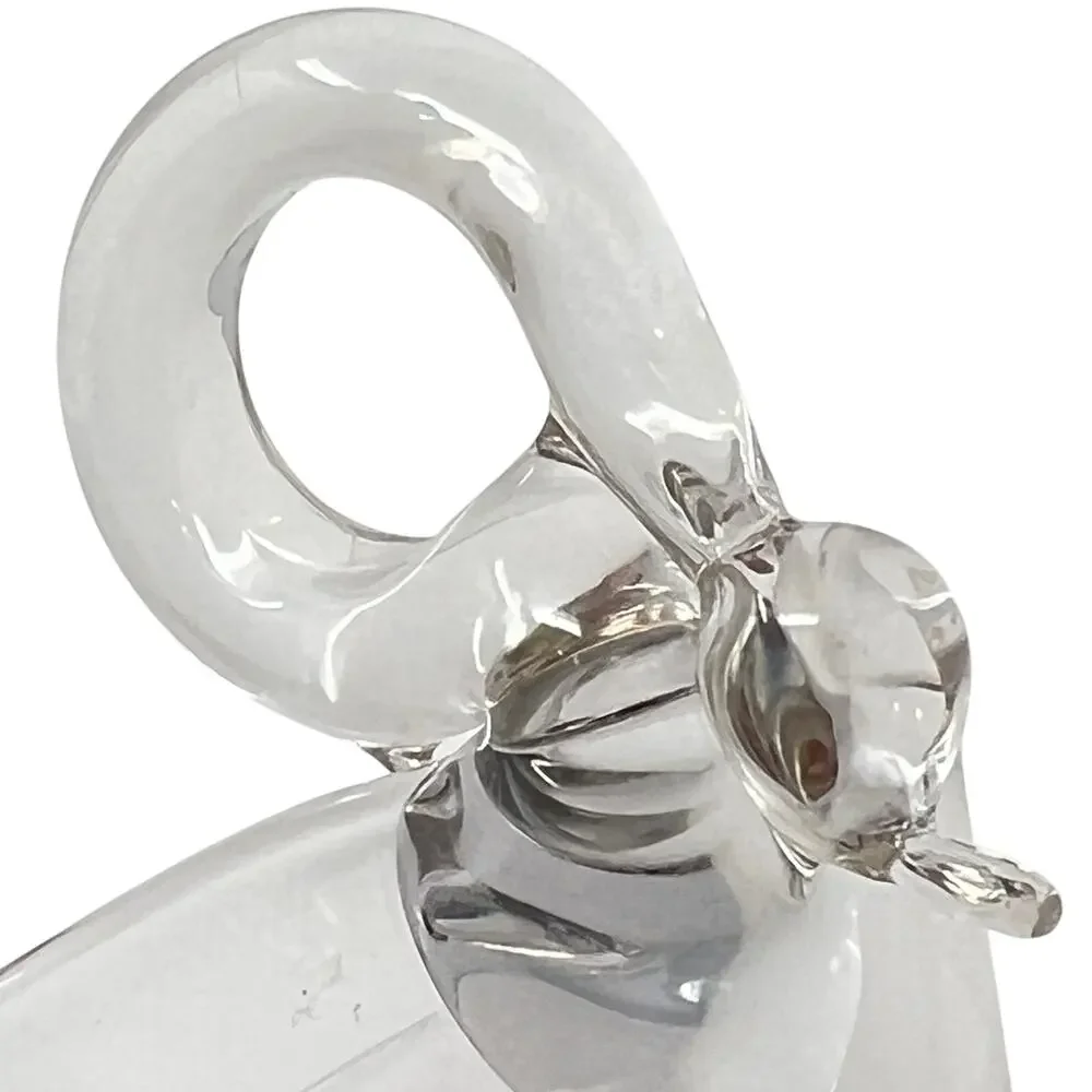 VTG Glass Swan Handle Gravy Boat Sterling Silver Base Duncan Miller Pall Mall